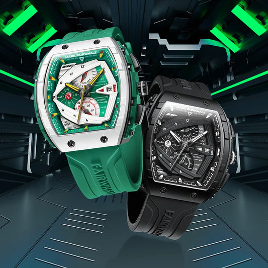 Men's Unique Watch Silicone Quartz Globe Earth Streetwear Dial Luxury Wristwatch Waterproof Watches Luminous