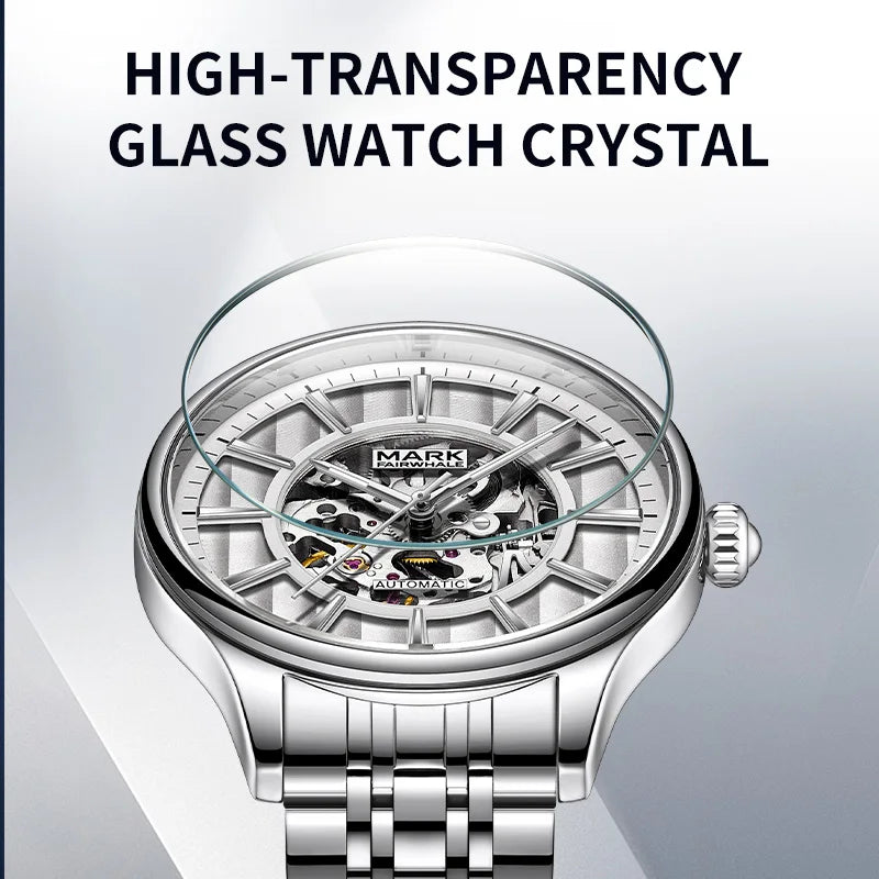 Men's Unique Mechanical Skeleton watch Dial Luxury Wristwatch Waterproof Automatic Stainlkess Steel