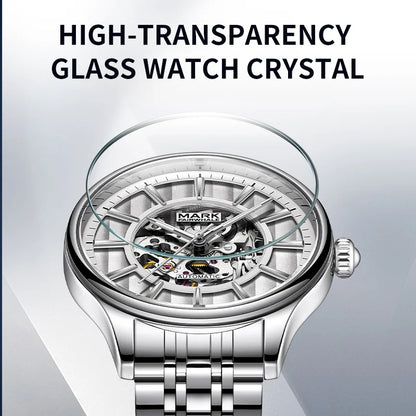 Men's Unique Mechanical Skeleton watch Dial Luxury Wristwatch Waterproof Automatic Stainlkess Steel