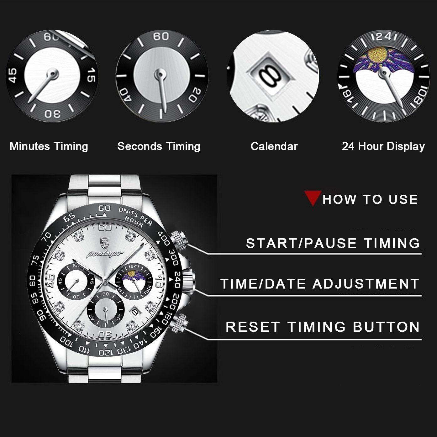 Mens Multi Dial Fashion Watch