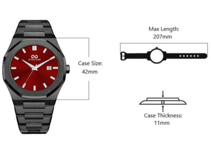 Watches Men Octagonal 5ATM Waterproof Business Casual Fashion Mens Japanese Quartz Stainless Steel Luminous Wrist Watch Gift for Men