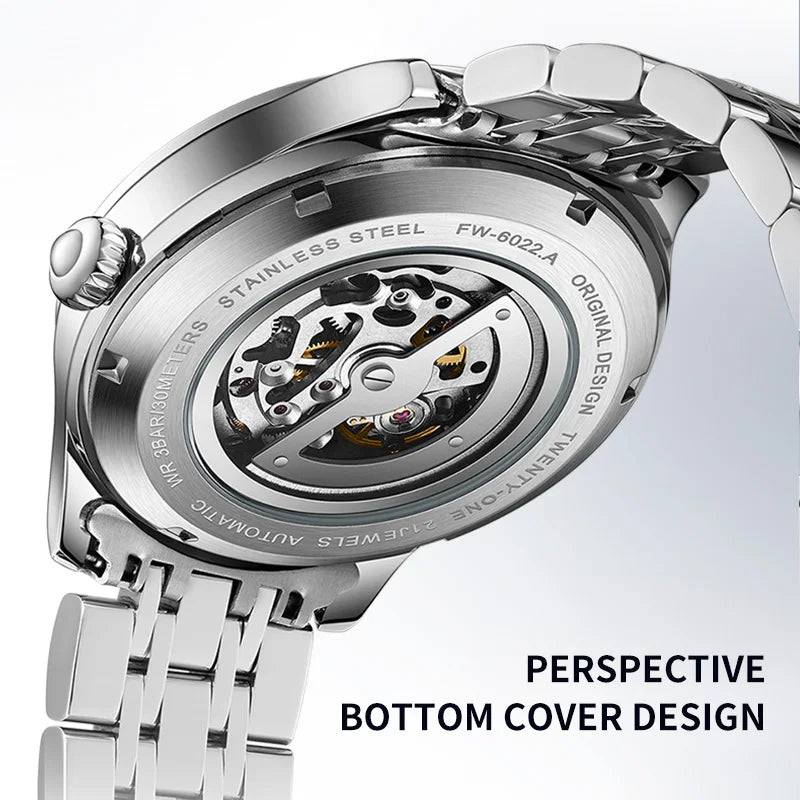 Men's Unique Mechanical Skeleton watch Dial Luxury Wristwatch Waterproof Automatic Stainlkess Steel