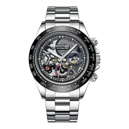 Luxury Men’s Skeleton Watch – Automatic Mechanical, Coated Glass Mirror