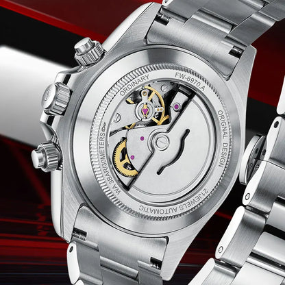 Luxury Men’s Skeleton Watch – Automatic Mechanical, Coated Glass Mirror