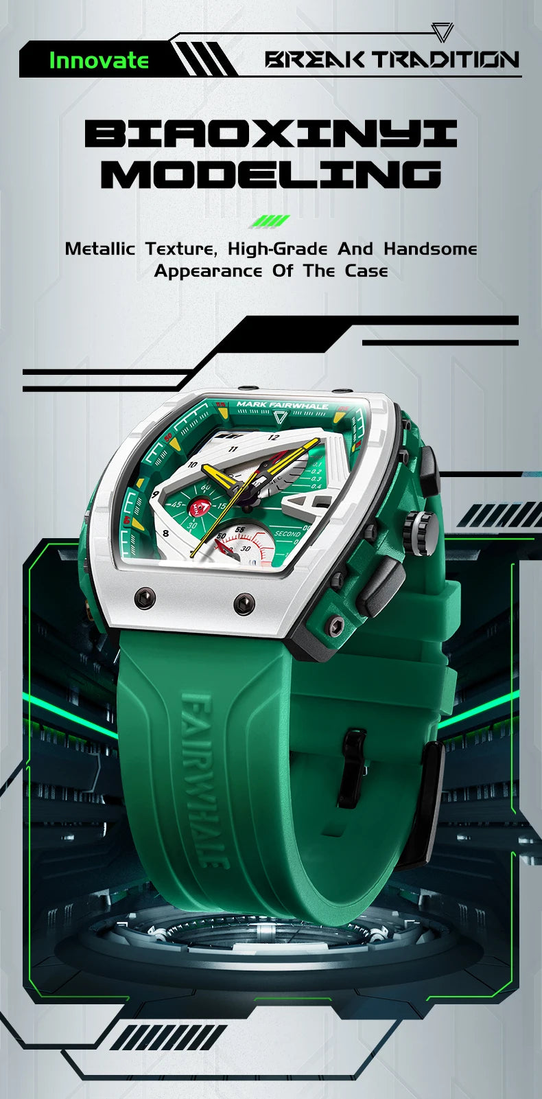 Men's Unique Watch Silicone Quartz Globe Earth Streetwear Dial Luxury Wristwatch Waterproof Watches Luminous