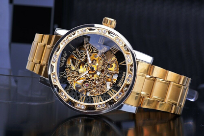 Men's Stainless Steel Skeleton Watch Unique