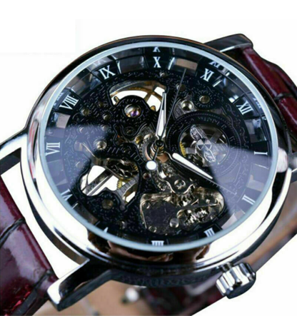 Men's Vintage Mechanical Leather Watch