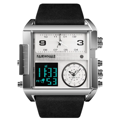 Men's Unique Square Digital/Analog Watch