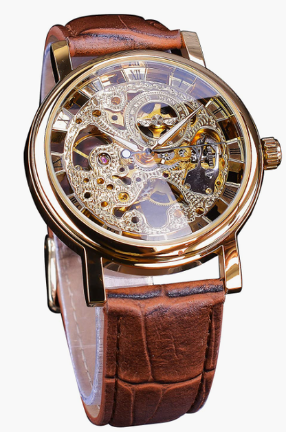 Men's Vintage Mechanical Leather Watch