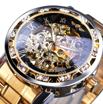 Men's Stainless Steel Skeleton Watch Unique