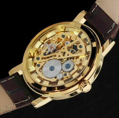 Men's Vintage Mechanical Leather Watch